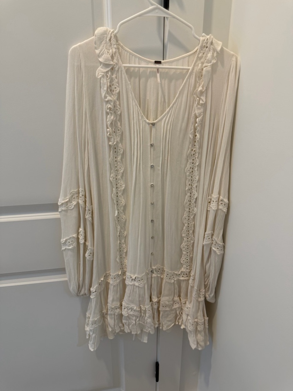 Free People Snow Angel Mini Dress in Ivory - Picture 5 of 6